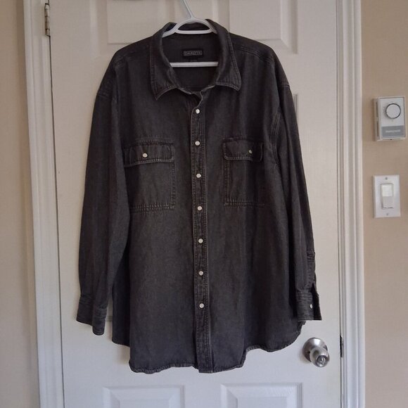 Dakota Men's Size 3XL Black Work Pro Snap Front Cotton Denim Shirt - Picture 3 of 9